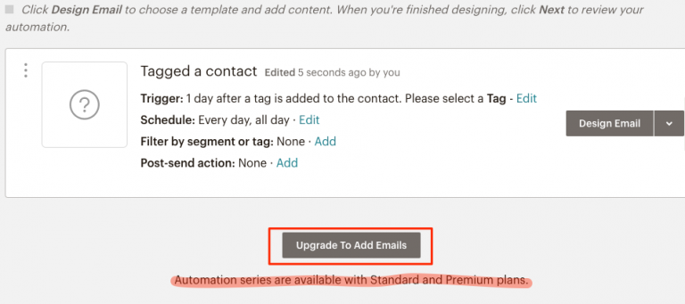 Email Sequences Set Up in Mailchimp
