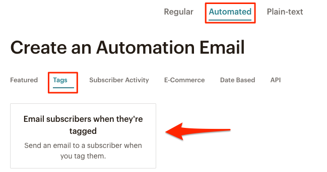 Create an automated Mailchimp email for a nurture stream