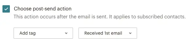 Post automation tag to trigger the next automated email in mailchimp
