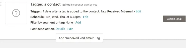 Adding a second automated email to mailchimps free nurture stream