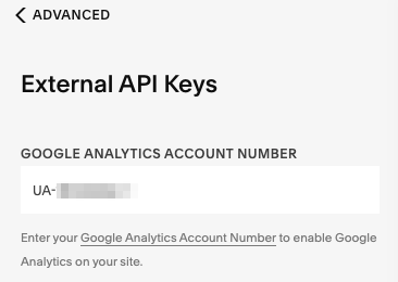 Add GA to Squarespace API