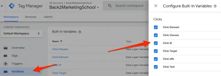 Enable Click Elements in Google Tag Manager