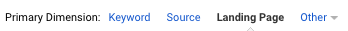 Change the primary dimension of seo google analytics reports