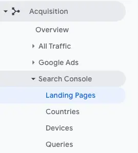 Search Console reports in Google Analytics