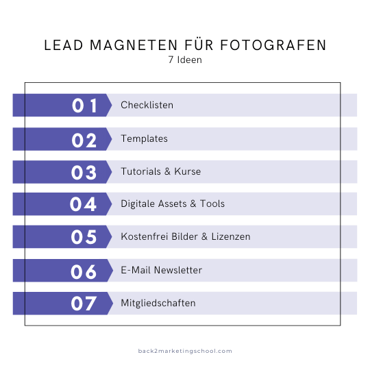 Lead Magnet Ideen für Fotografen