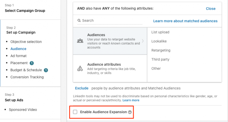 Linkedin ads audience extension