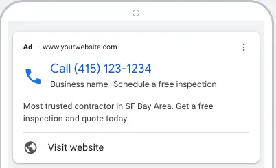 Call ad example