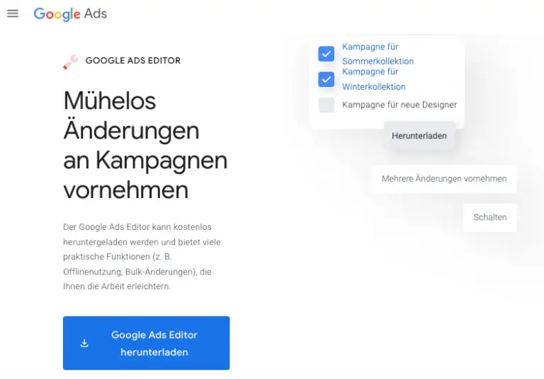 Google Ads Editor Kampagne kopieren