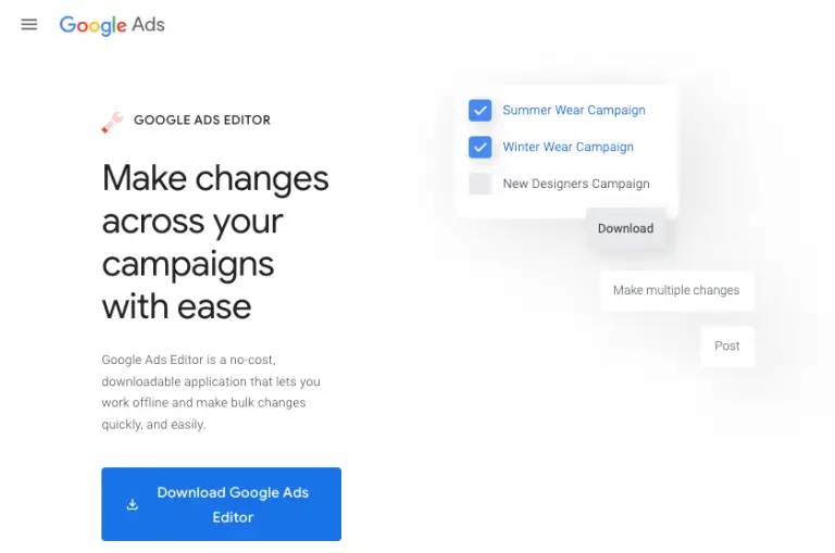 Google Ads Editor to duplicate campaigns