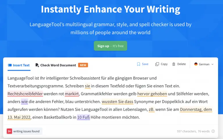 Grammarly german alternative LanguageTool